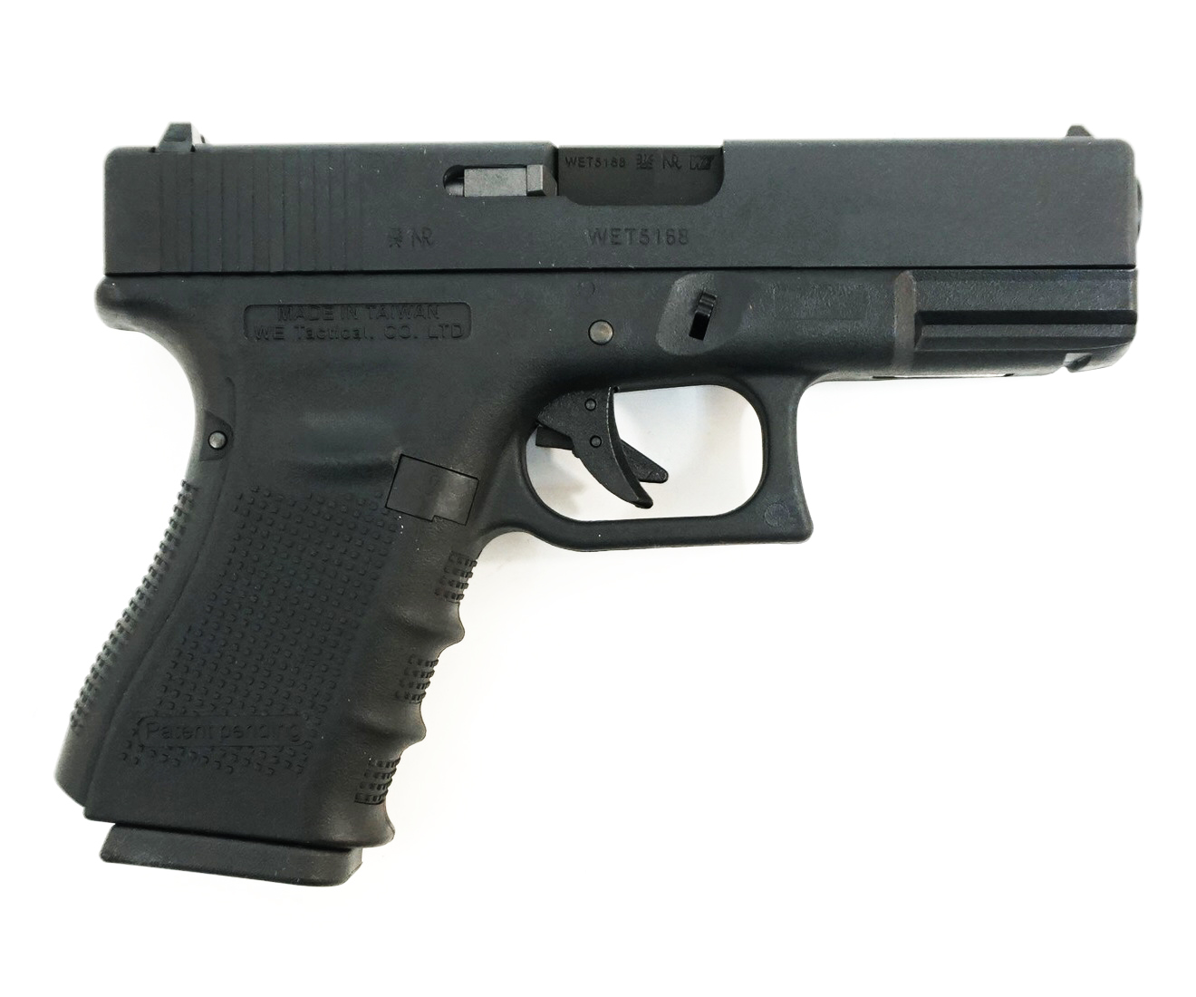 Пистолет пневм., WE, GLOCK-19 gen4, GreenGas, металл слайд