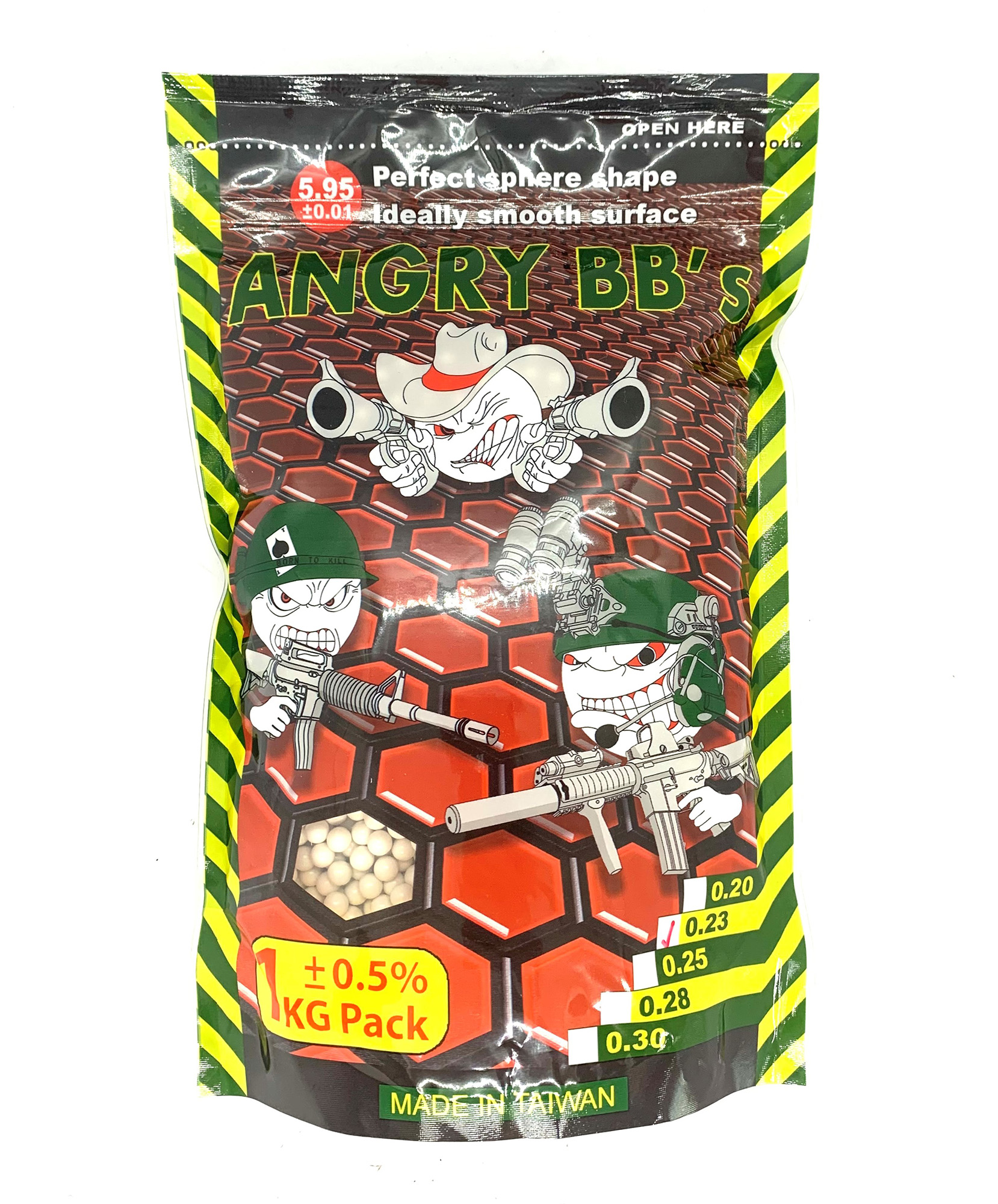 Шарики ANGRY BBs 0,23 (белые, 1кг. пакет)