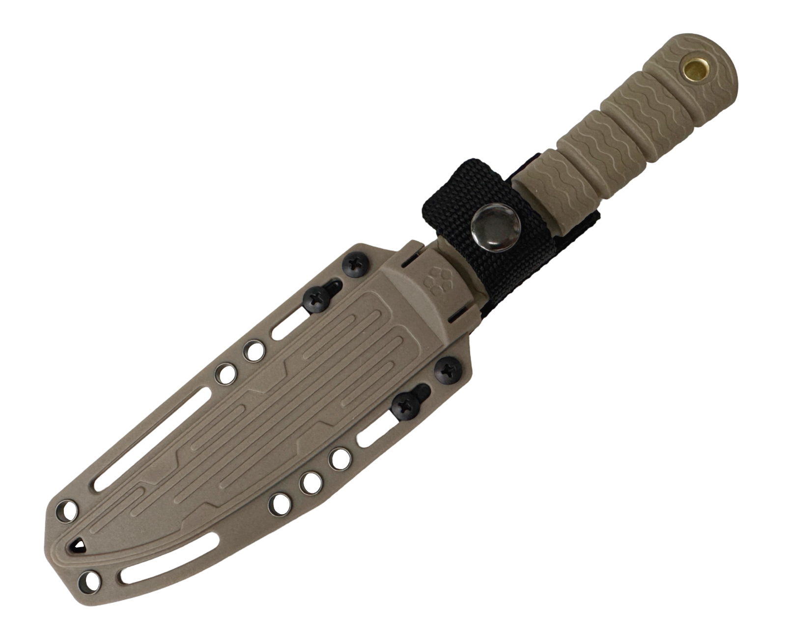 Нож фикс. VN Pro K838-1, кл. черный ст. AUS8, рук. эластомер песок