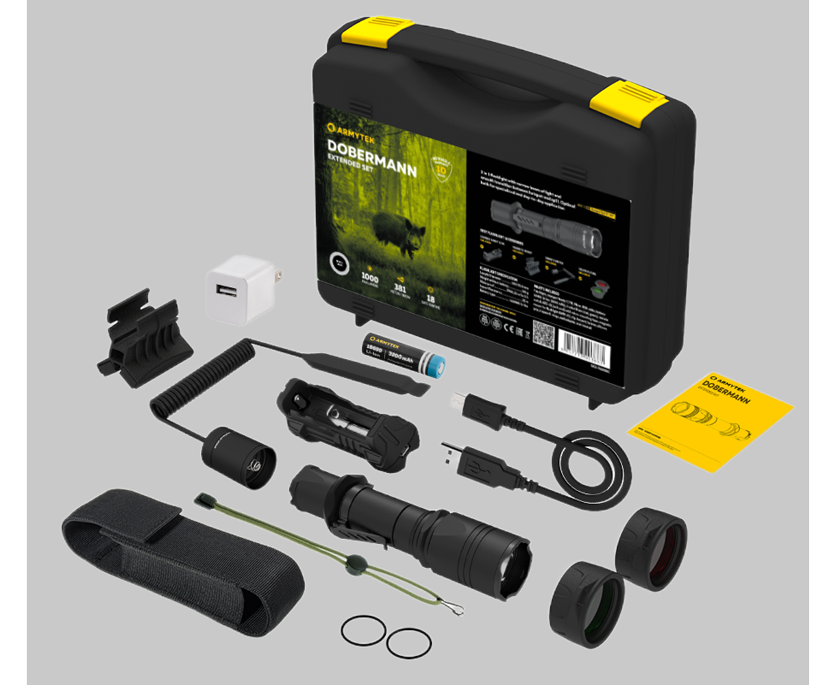А_Фонарь тактический Armytek Dobermann Extended Set Холодный