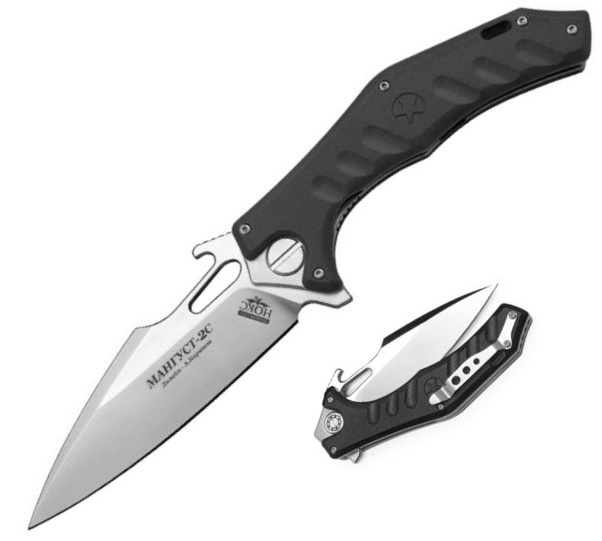 Нож скл. Нокс Мангуст-2C D2 рук. G10, черный