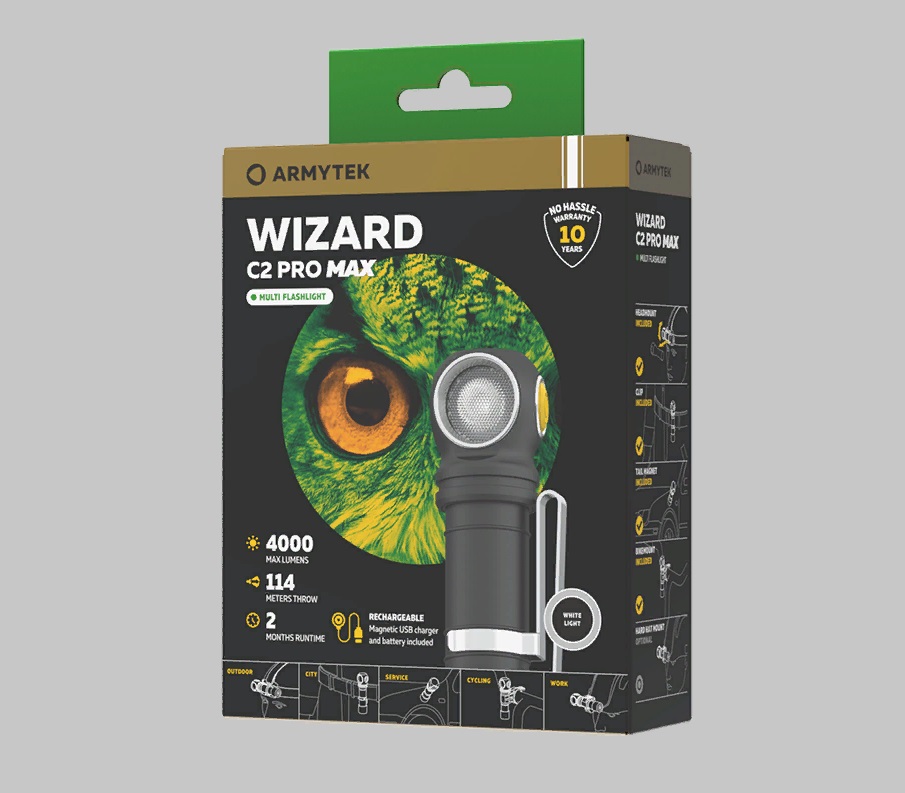 Фонарь налобный Armytek Wizard C2 Pro Max Magnet USB Холодный