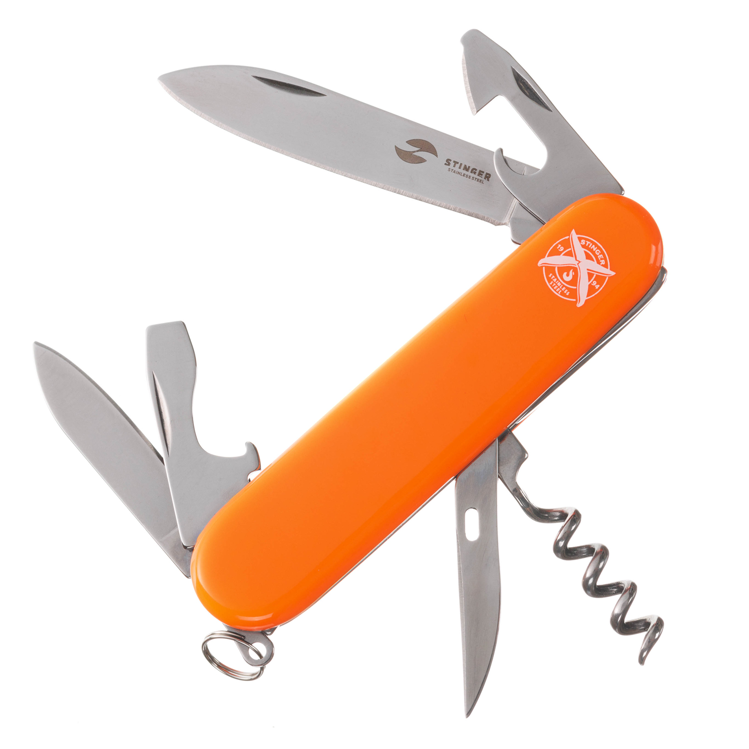 Нож Stinger FK-K5005NH-11F, 90 мм, 11 функций, оранжевый