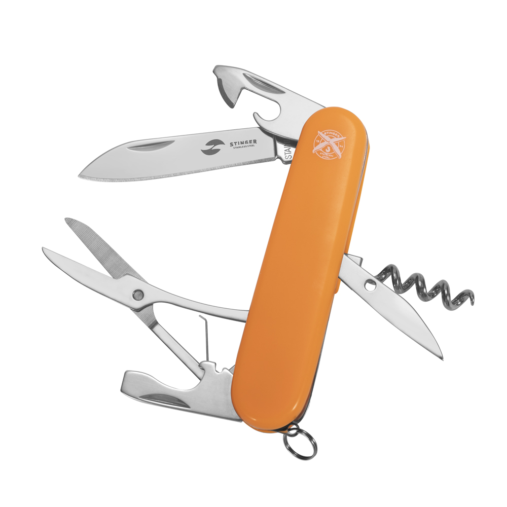 Нож Stinger FK-K5017-6PB 90 мм, 11 функций, оранжевый