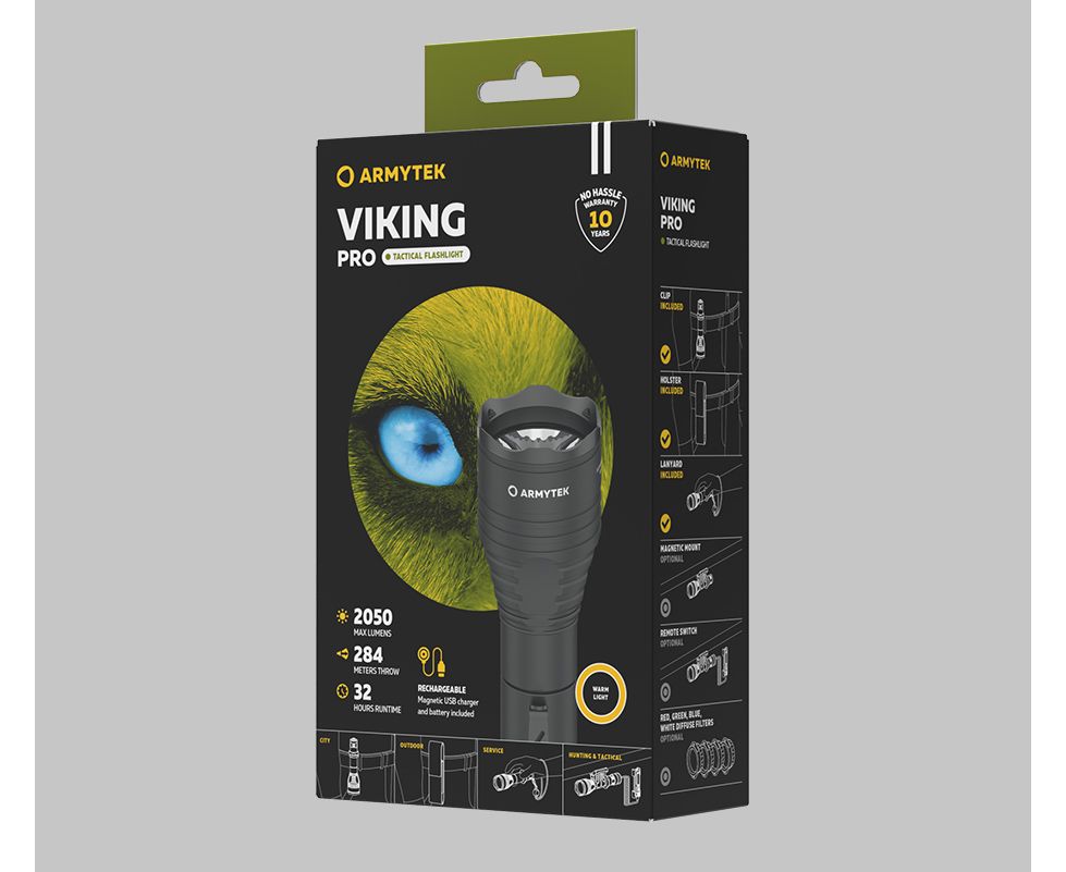 А_Фонарь тактический Armytek Viking Pro Magnet USB Холодный